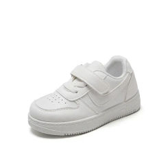 Children Comfort Sports Shoes Kids Classic Solid Color Hook and Loop Sneakers Thick Soft Sole Running Shoe Breathable Flat Shoes