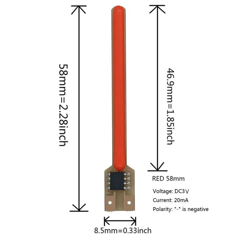 Description Picture 6 of item50pcs DC3V COB Meteor Lamp LED Filament Flash 58mm 2200K White Blue Red Pink Green Component Incandescent Lamp Accessory Diode