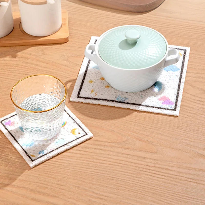 Description Picture 5 of itemNon-stick Cartoon Wood Pulp Cotton Magic Sponge Compressed Magic Wipes Dish Cloths Absorbent Cleaning Sponges Kitchen Tools