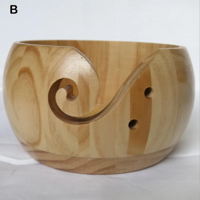 Description Picture 4 of itemWooden Yarn Bowl Crochet Organizer Storage Holder Non Slip Eco-friendly New Handmade DIY For Knitting Crochet Skeins