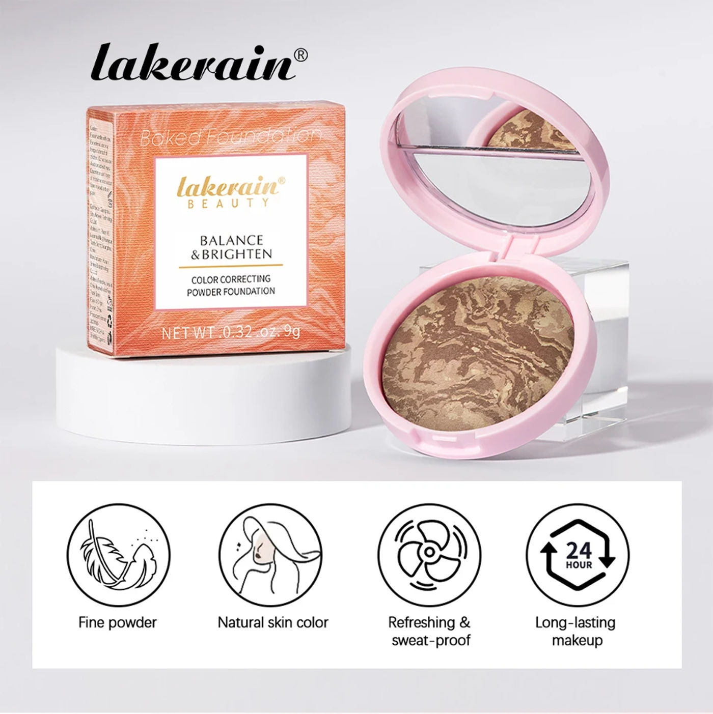 Description Picture 2 of itemBaked Powder Foundation Oil Control Setting Makeup Pressed Powder Cake Bronzer Glow Face Contouring Shimmer Contour