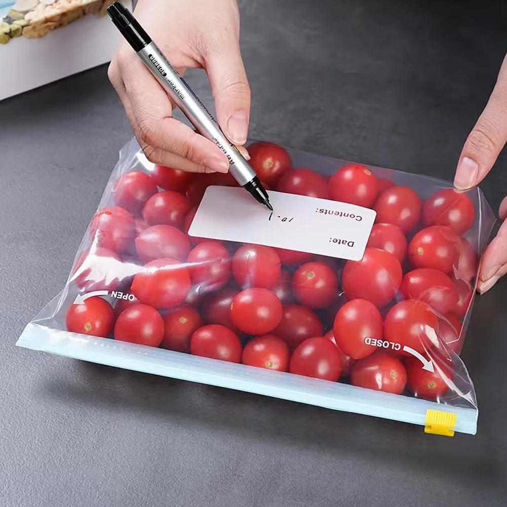 Description Picture 5 of item10Pcs Reusable Zipper Bag Stand Up Zip Shut Plastic Freezer Bag Fruit Vegetable Ziplock Kitchen Food Storage Organizer Pouch