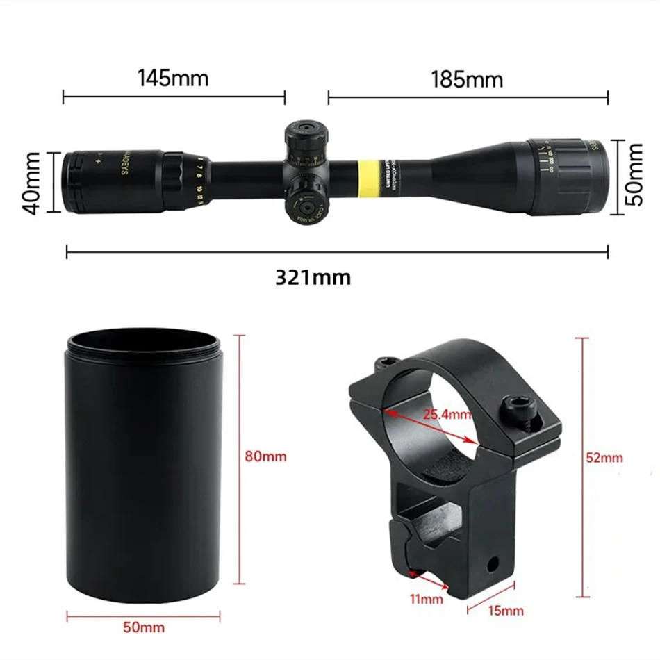 Description Picture 5 of item4-16x44 AOEYS Rifle Scopes Air Gun Sight for Hunting Reflex Optical Telescopic Spotting Airsoft Riflescopes Optic Sight