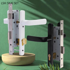 Flat Open Door Double-sided Handle Lock Bedroom Hardware Lockset Mute Security Portable Door Lock Household Hardware Supplies