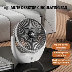 2024 New Rechargeable Fan Portable Air Conditioner Desk Air Cooling Fan with 180° Adjustable and 3 Wind Speeds for Home Office