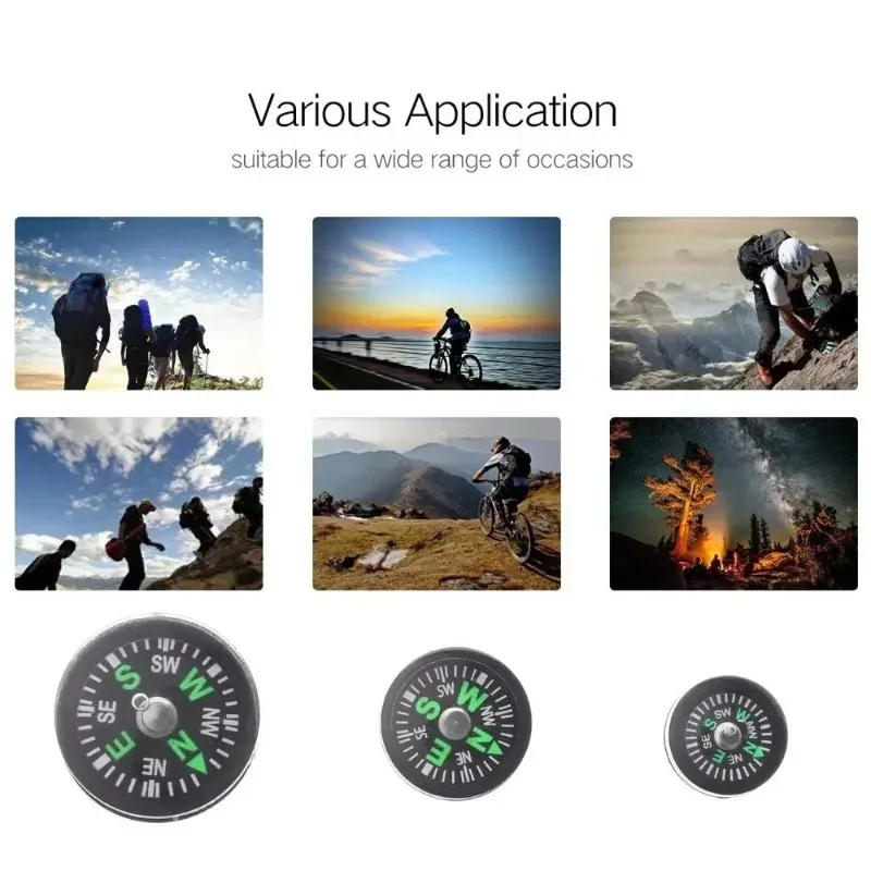 Description Picture 4 of item10pcs Portable Mini Camping and Hiking Navigation Tool, 20MM Copper Cap Nail Handheld Compass, Practical, Survival Tool，Tactical