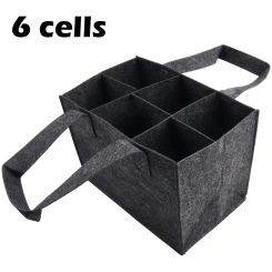 Felt Wine Bottle Bag Folding Handbag Felt Storage Basket Champagne Wine Beer Party Gift Bag Camping Storage Bag 6 Bottle Box