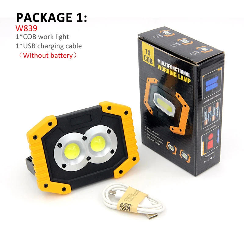 Description Picture 4 of itemPortable COB LED Floodlight 30W Rechargeable Flood light Outdoor lamp lighting flashlight optional purchase 18650 battery
