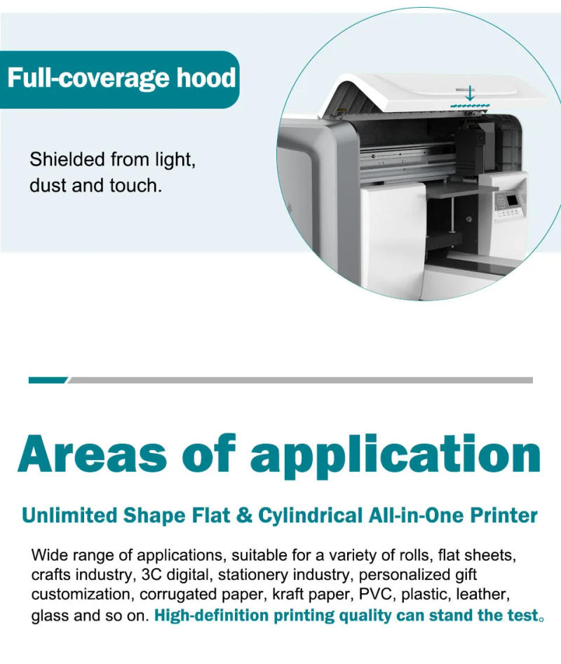 Description Picture 6 of itemCommercial High Resolution Glass A3 UV Printer i3200 Print Head Low Price All In One