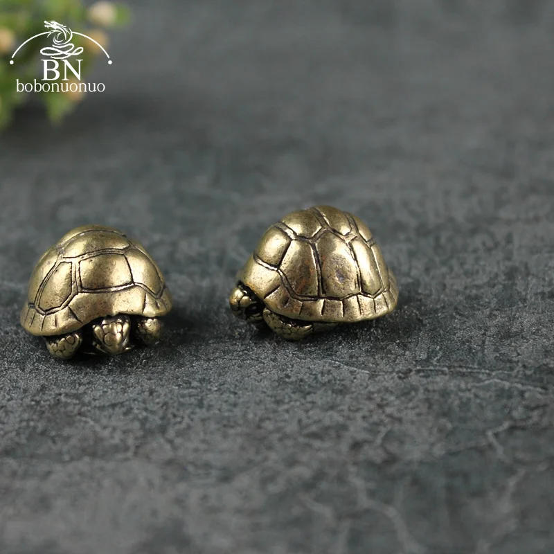 Description Picture 5 of itemHeavy Ball Shape Turtle Miniatures Figurines Antique Metal Brass Animal Tortoise Small Statue Tea Pet Table Ornament Home Decors