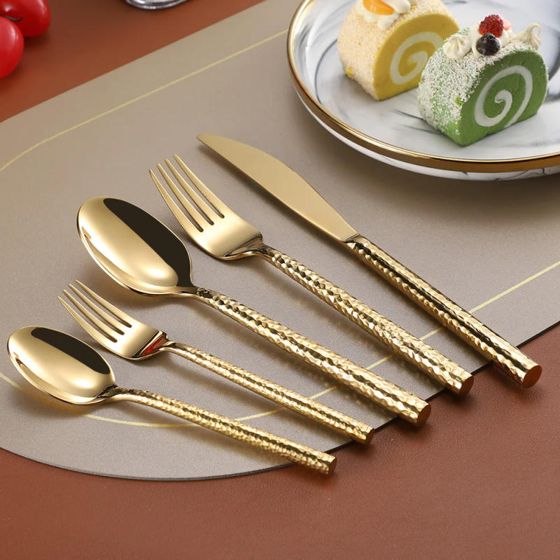 Description Picture 5 of itemFashion Shiny Gold 18/10 Stainless Steel Flatware Set Gold Dinner Knife Fork 304 Cutlery Drop Shipping