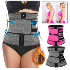 Women Waist Trimmer Tripple Belts Waist Trainer Shaperwear Tummy Control Slimming Fat Burning For Postpartum Sheath Belt