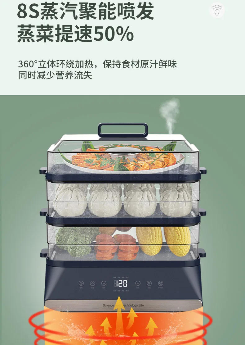 Description Picture 5 of itemWarmers for Food Smart Steamer Pot Home Appliances Transparent Rice Noodle Roll Steamer Stainless Steel Electric Steamer Cooker