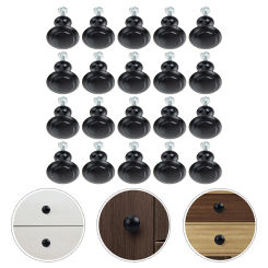 20 Sets Cabinet Handle Brushed Knob Door Knobs Metal Drawer Cupboard Pull Black Wardrobe