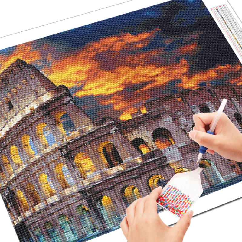 Description Picture 4 of itemEverShine Full Square Diamond Painting Colosseum Cross Stitch Embroidery Rome Building New Arrival Mosaic Landscape Wall Decor