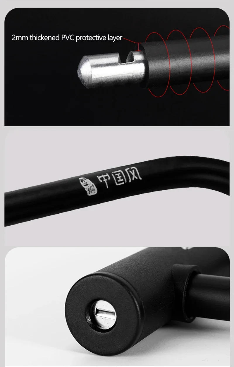 Description Picture 4 of itemROCKBROS Chinese Style Bicycle Locks U Shape Electric Scooter Padlock Anti-theft Bike Lock Cable Set MTB Road Bike Accessories