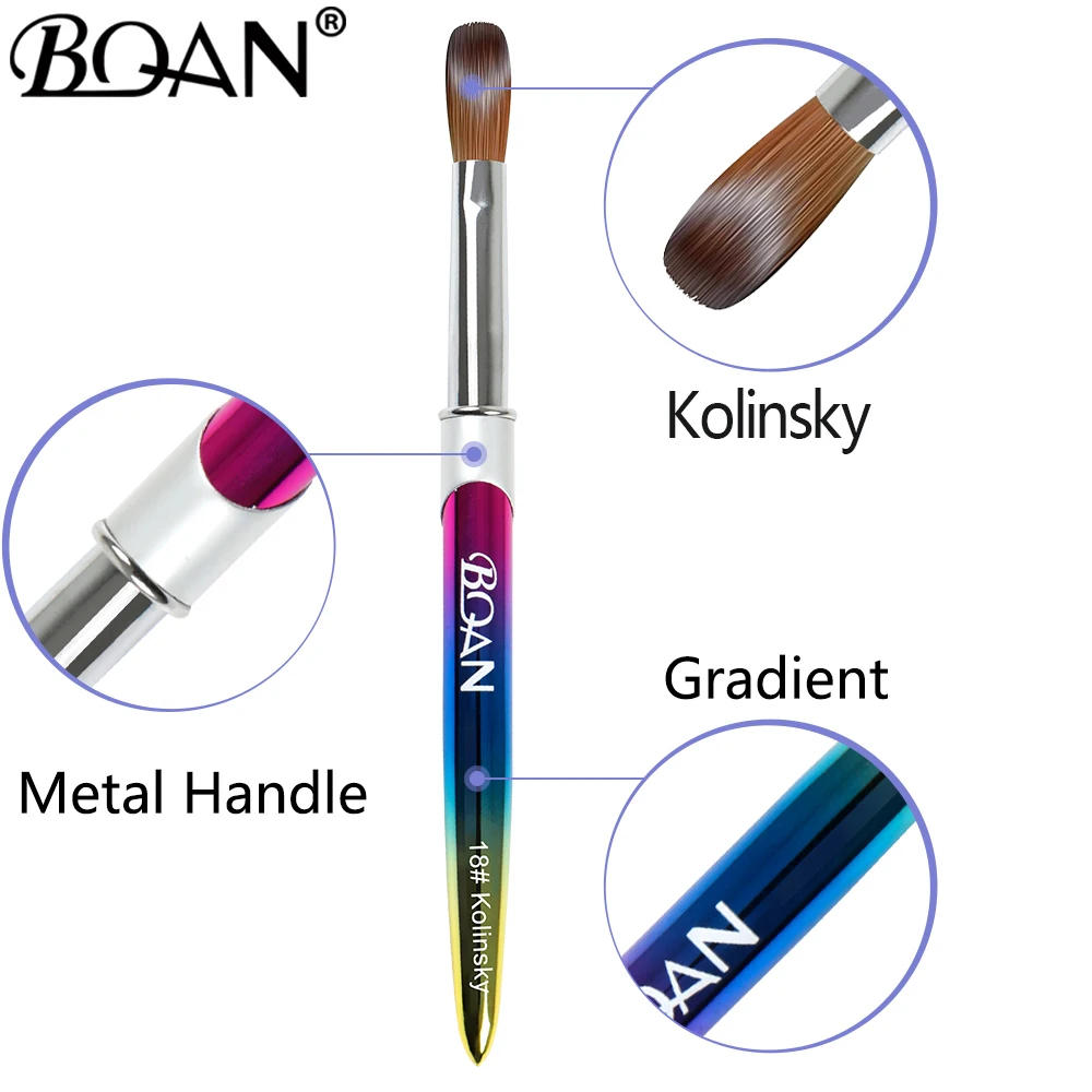 Description Picture 4 of itemBQAN  Kolinsky Acrylic Nail Brush 3D Pure Handmade Nail Brushes For Acrylic Application Professional Nail Art Brush Set #8-#18
