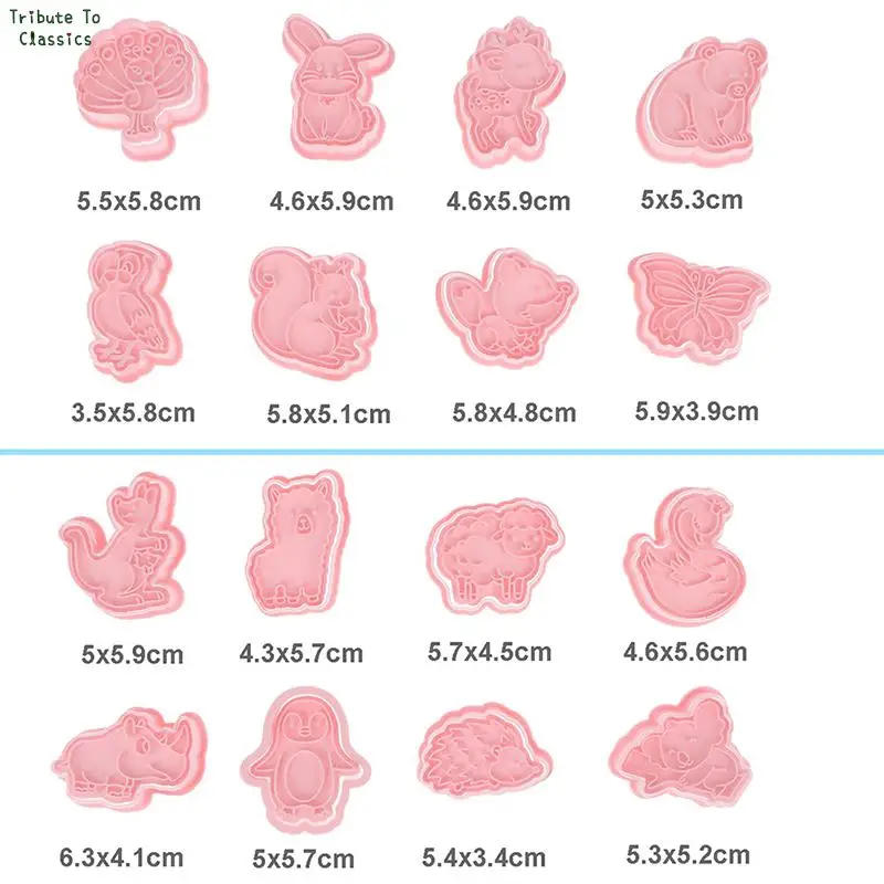 Description Picture 6 of item27 Styles Cookie Cutters Plastic 3D Dinosaur Shape Cartoon Pressable Biscuit Mold Cookie Stamp Kitchen Baking Pastry Bakeware