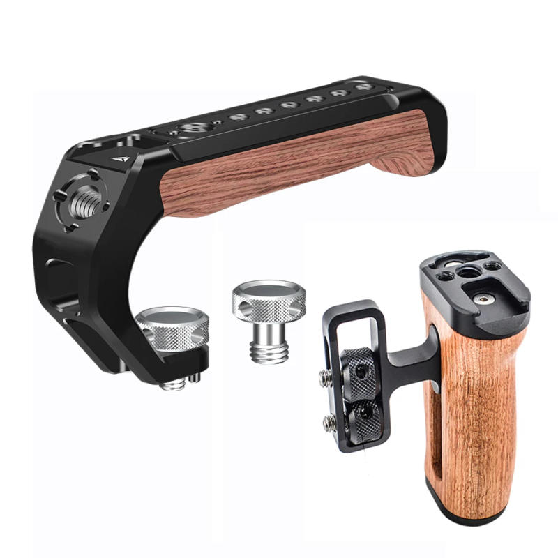 Description Picture 2 of itemTop & Side Hand Grip Universal Camera Rig Wooden Handle Kit 1/4" Screw for Nikon Canon Sony DSLR Monitor Lights Mic Rig Handgrip