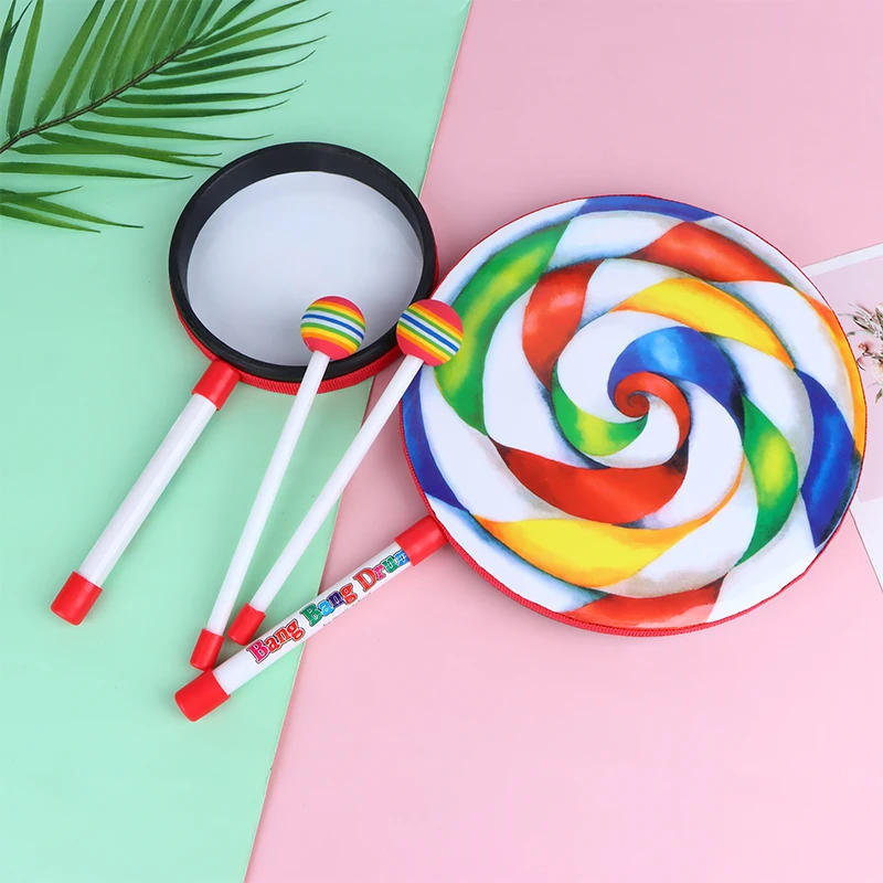 Description Picture 6 of item6Inch 8Inch 10Inch Lollipop Hand Drum Percussion Instruments Colorful Dance Props Infant Musical Toys Teaching Aids