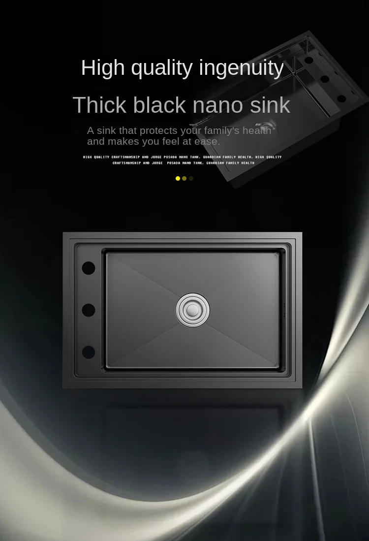 Description Picture 3 of itemModern Black Stainless Steel Single Basin Concealed Kitchen Sink for Home Undermount Dishwashing Sink