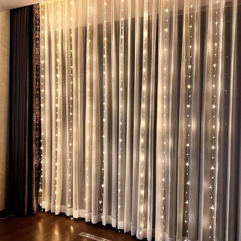 Description Picture 5 of itemHoliday Decor Party Birthday Decoration LED 8 Mode Christmas Light USB Curtain String Light 3M 4M 6M Wedding Garland Fairy Light