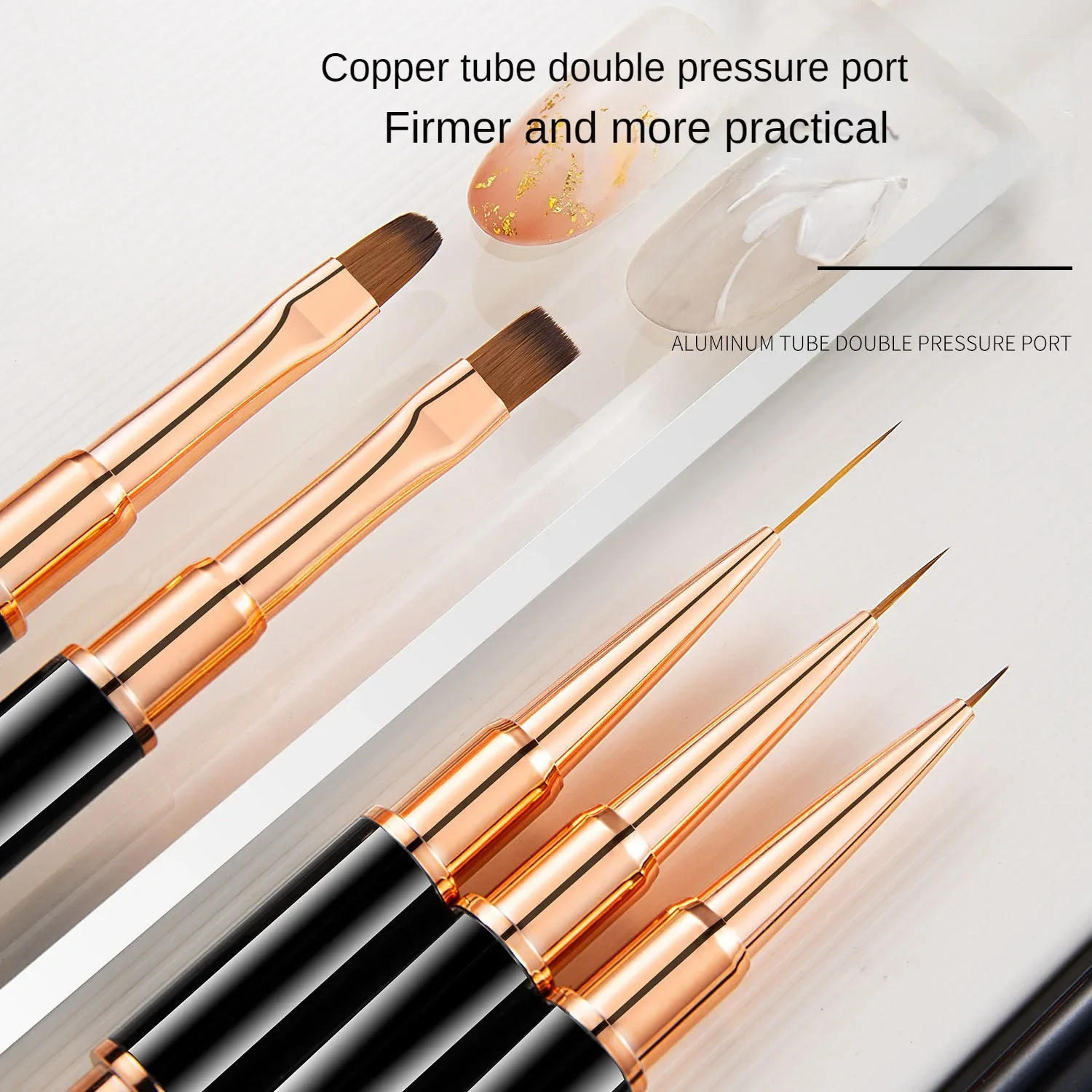 Description Picture 4 of itemProfessional Nail Art Brush Set 5pcs Double-Ended Nail Art Brushes For Long Lines, Thin Liner Brush For Nails Detail