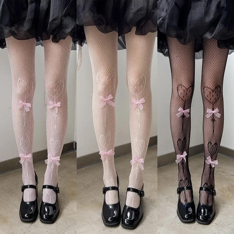 Description Picture 4 of itemPink Velvet Bow Embroidery Pearl Tights Pantyhose Fashion Women Tights JK Lolita Styles Sweet Girls Kawaii Cute Tights Wholesale