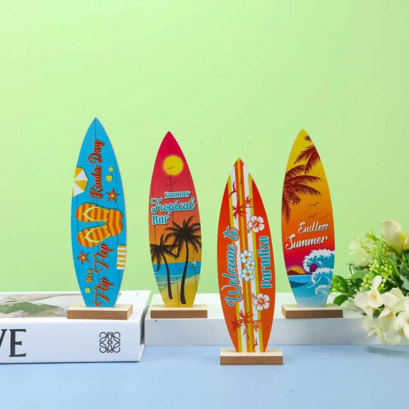 Description Picture 4 of itemMultifunctional Surfboard Table Top Surf Board Decor For Wall Surf Board Decor For Wall Surfboard Beach Signs Summer Wood Sign
