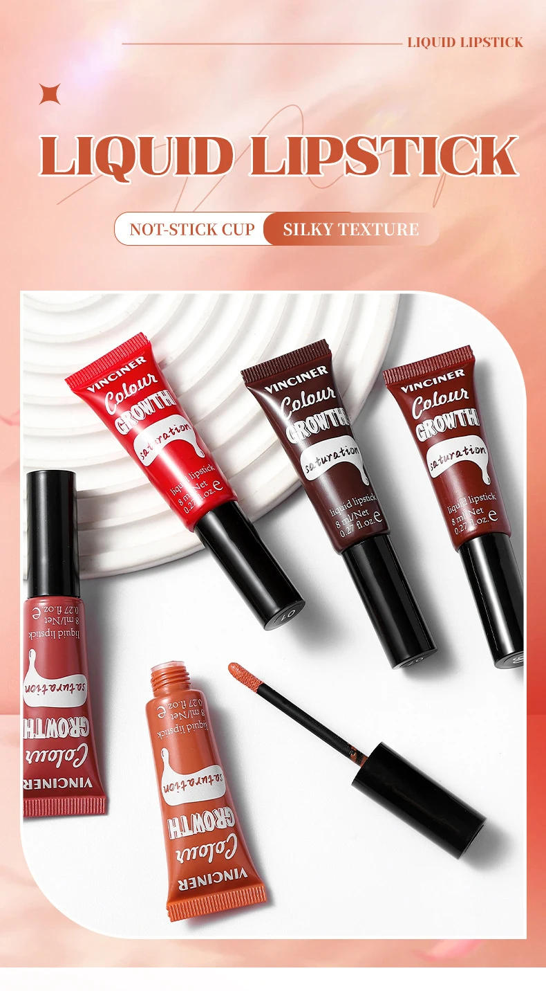 Description Picture 2 of itemPunk Dark Coffee Mirror Water Liquid Lipstick Moisturizing Grape Purple Mirror Lip Gloss Red Brown Water Gloss Lip Tint Makeup