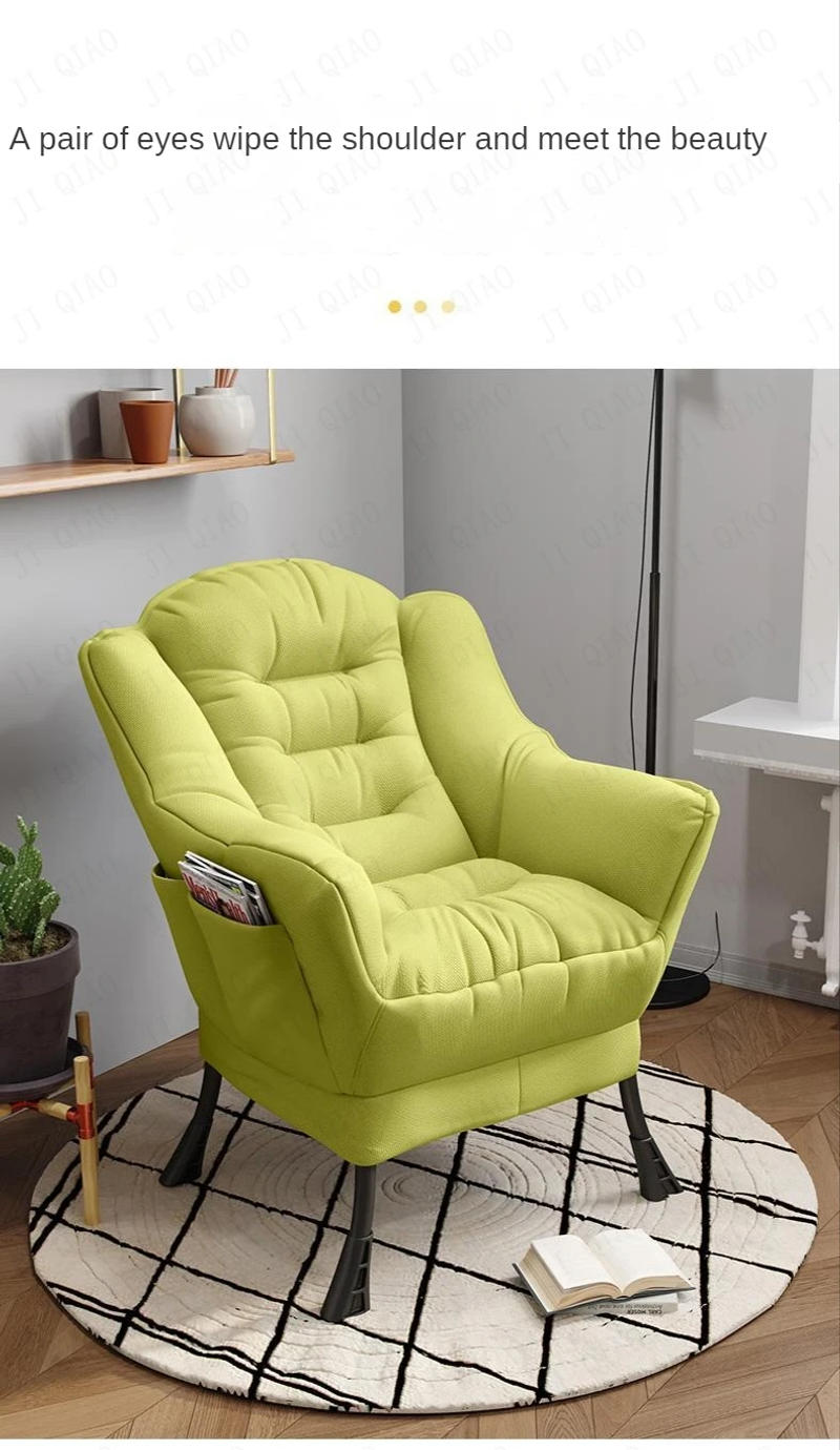 Description Picture 4 of itemNew Living Room Chairs Lazy Leisure Home Light Back chair sofa chair Bedroom Home comfortable Sofa Chair Armchair with Footrest