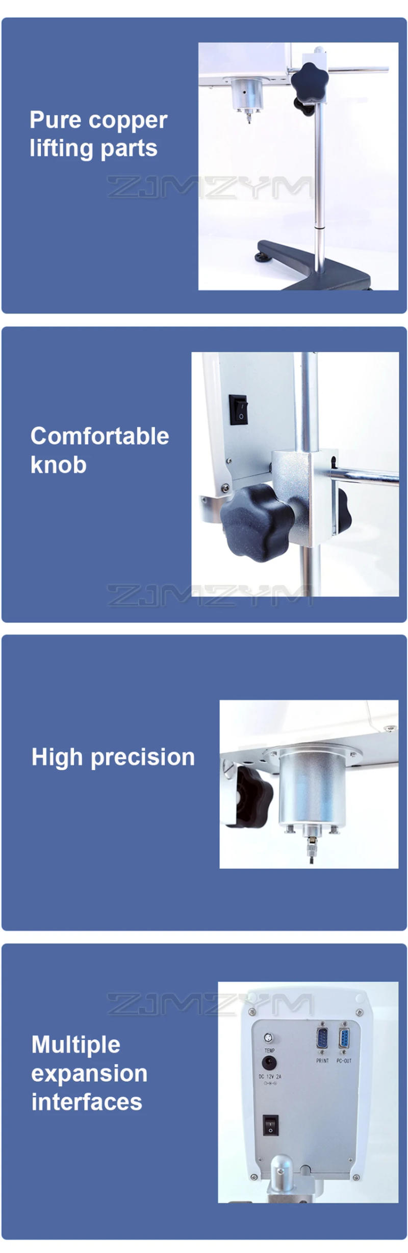 Description Picture 3 of itemNDJ-5T/NDJ-8T Rotational Viscometer Digital LCD Adjustable Speed Rotary Viscosity Tester Testing Equipment for Oil Paint Plastic