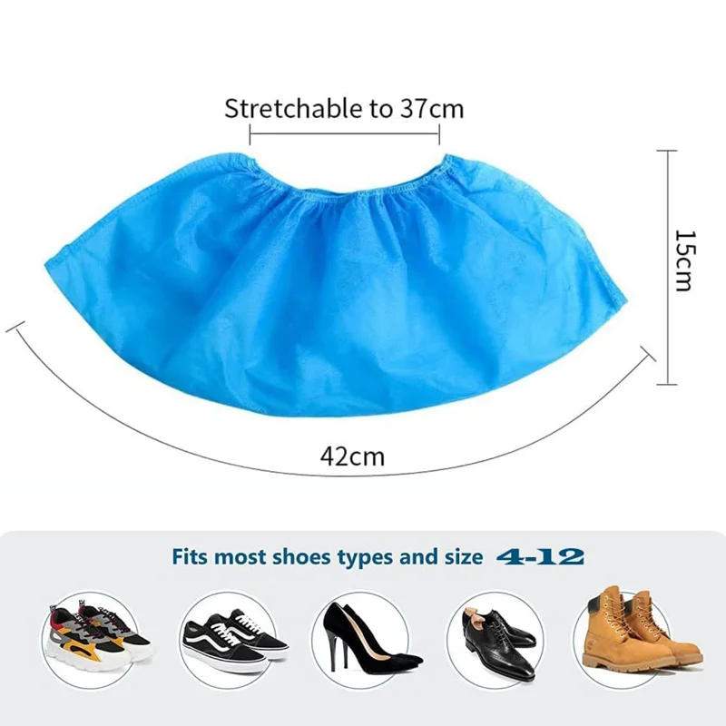 Description Picture 2 of itemShoe Covers Disposable Non Slip 100PCS Shoe Boot Covers Non Slip Waterproof One Size Fits Most for Carpet Indoors Garden Booties