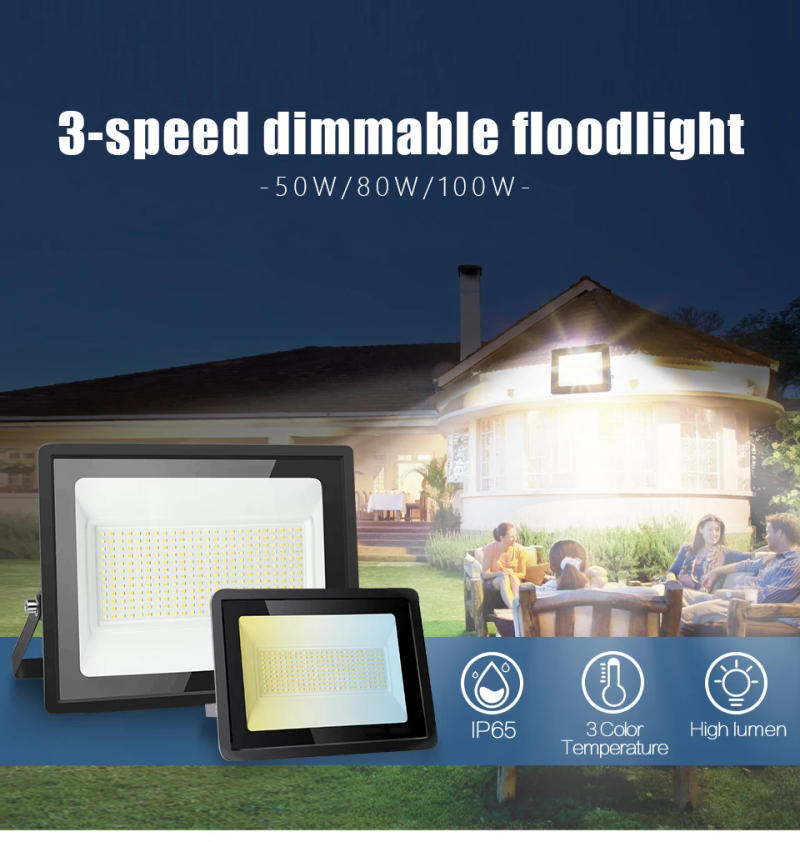 Description Picture 3 of itemLed Floodlight 100W 80W 50W Dip Key Switch Led Spotlights For IP65 Outdoor Cold Neutral Warm White For Courtyard Garden Lighting