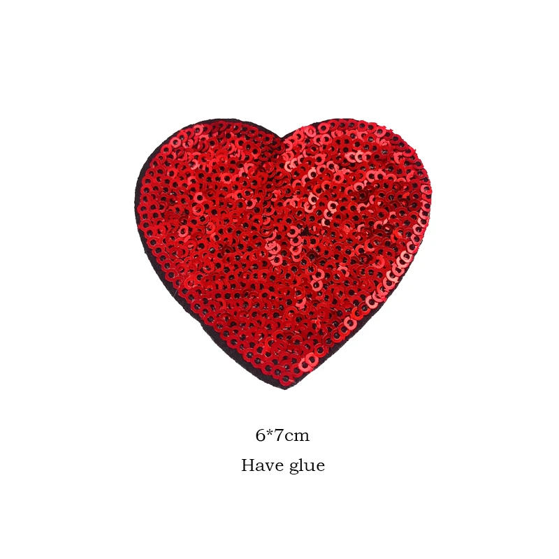 Description Picture 2 of itemWholesale patches Badges Sequins patch Heart-shaped Embroidery patch Clothing Accessories Letters Embroidered Iron on patches