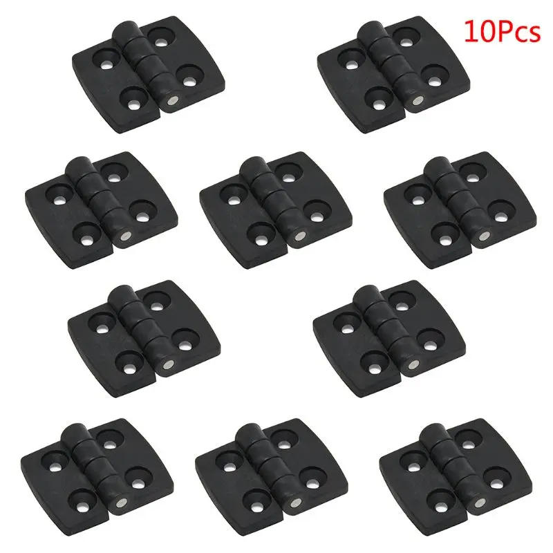 Description Picture 6 of item10x Mini Black Plastic Hinge Acrylic Folding Hinge Light Duty Cabinet Door Hinge