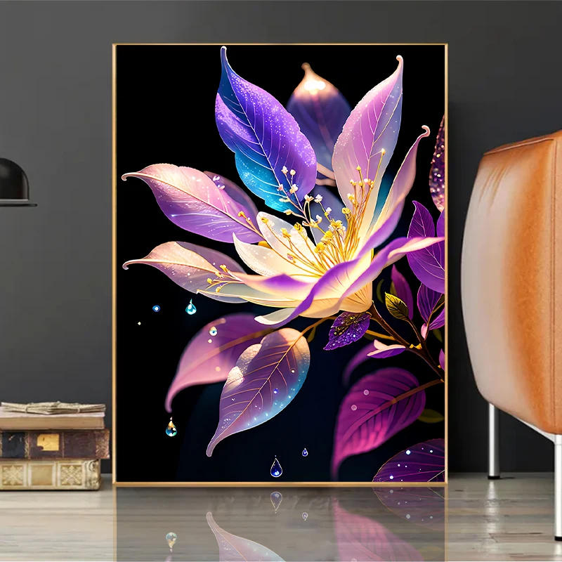 Description Picture 4 of item5D DIY Diamond Painting Cute Cat Beautiful Flower Scenery Mosaic Diamond Embroidery Painting Full Round Rhinestone Home Decor