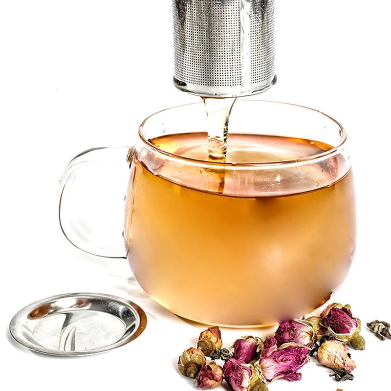 Description Picture 5 of item304 Stainless Steel Tea Infuser Strainer Leaf Spice Herbal Teapot Reusable Mesh Filter Creative Home Kitchen Accessories