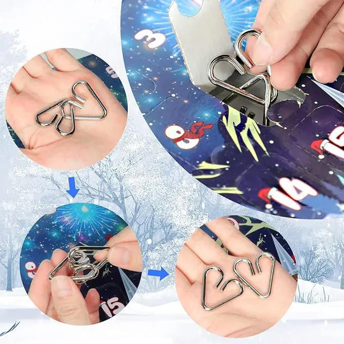 Description Picture 4 of item2025 Metal Puzzle Toy Advent Calendar Kit 24 Days Christmas Advent Calendar Christmas Gift For Kids Teens Countdown Calendar