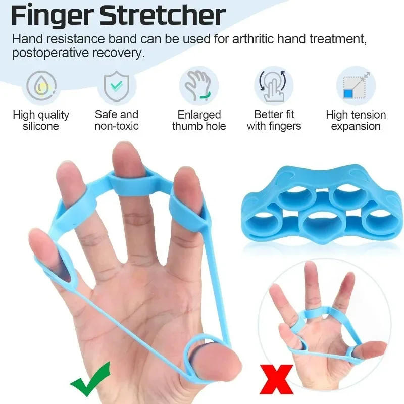 Description Picture 4 of itemHand Grips Silicone Finger Expander Hand Gripper Wrist Strength Trainer Finger Exerciser Resistance Bands Fitness Gym Weights