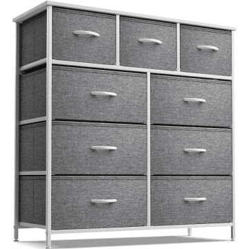 Sorbus Dresser with 9 Drawers - Furniture Storage Chest Tower Unit for Bedroom, Hallway, Closet, Office Organization - Steel Fra