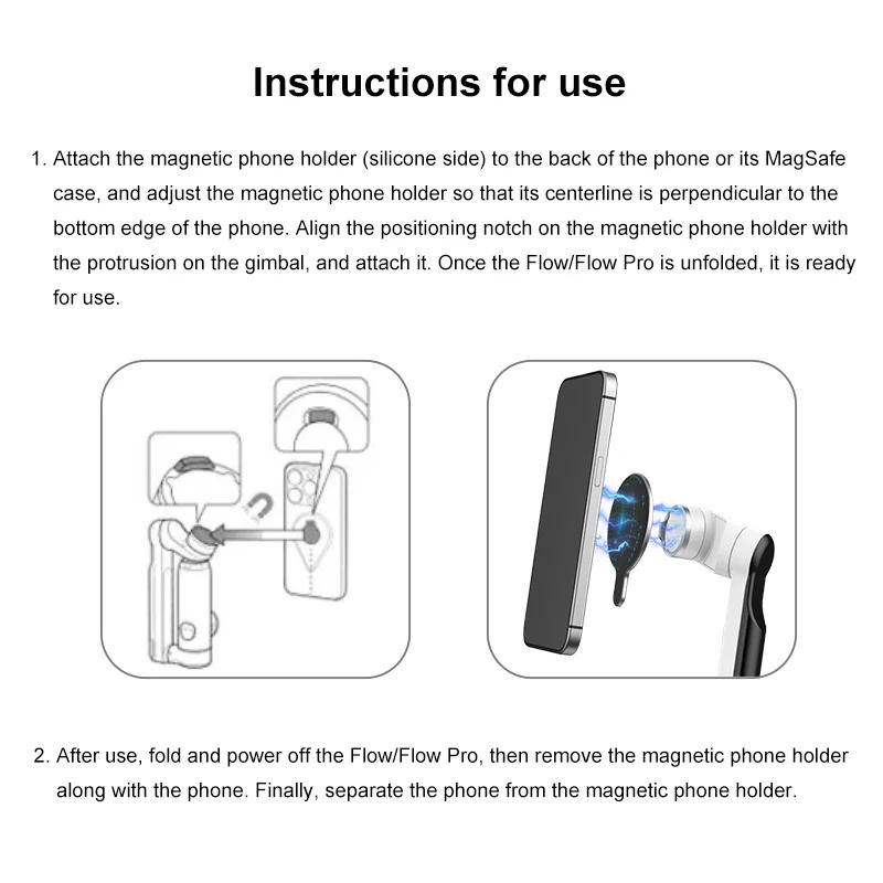 Description Picture 3 of itemPULUZ Magnetic Adapter For Insta360 Flow 360° Rotation Gimbal Magnetic Attraction for magsafe Cellphone Action Camera Accessorie