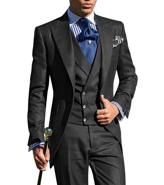 Description Picture 2 of itemCostume Homme Tuxedos Groom Wedding Men Suits Tuxedo Terno Masculino De Pour Hommes Blazer(Jacket+Pants+Vest)