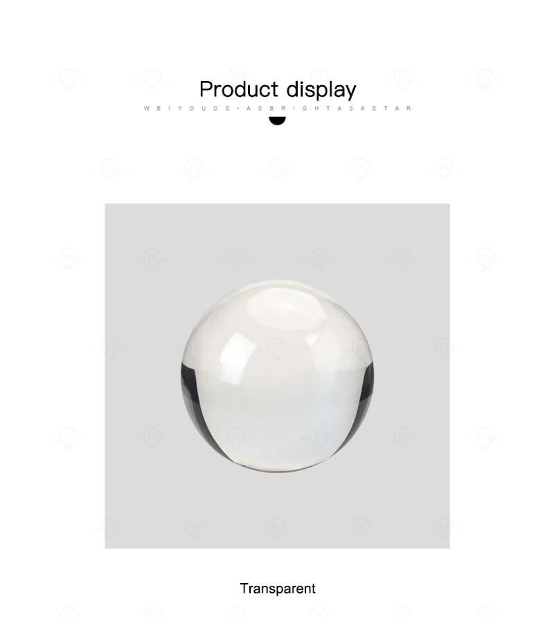 Description Picture 2 of itemSmooth K9 30mm-150mm Clear Chandelier Lens Ball Glass Crystal Ball Stand For Sphere Photography Decoration Home Decorative Ball