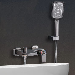 Temperature Display Faucet Waterfall Shower Faucet Wall Mounted Hot Cold Water Mixer For Bathroom Chrome Shower Set System