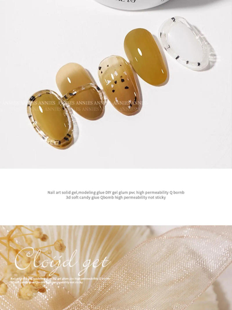 Description Picture 4 of item20g PVC Solid Gel 3D Fudge Carving Gel Nail Polish Soak Off Varnish Semi Permanent Uv Led Modeling Gel Transparent Glue