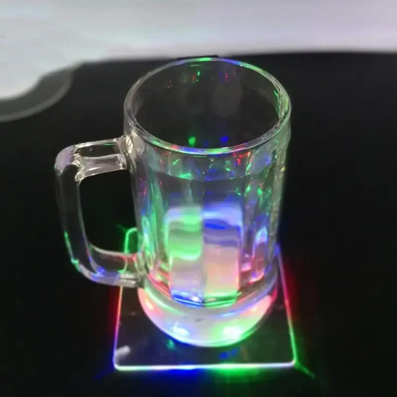 Description Picture 3 of itemLED Coaster Cup Holder Mug Stand Light Colorful Bar Mat Table Placemat Party Drink Glass Creative Pad Round Kitchen Home Decor