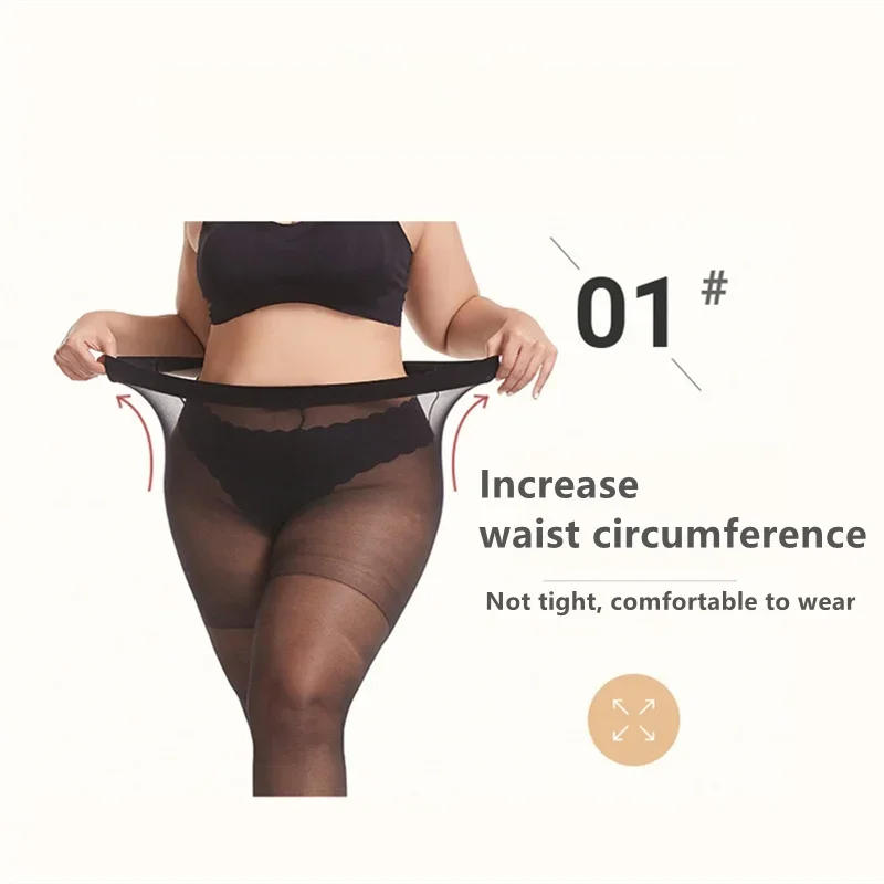 Description Picture 4 of item15D Plus Size Women Stockings Stretch Pantyhose XXXL Fat Tights Oversized Thin Pantyhose