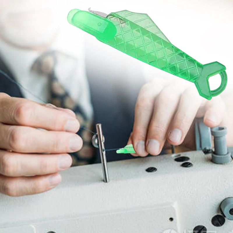 Description Picture 3 of item3/5/10Pcs Auto Needle Threader Fish Type Sewing Tools Green Punch Needle Hand Machine Sewing Thread Device Accessories