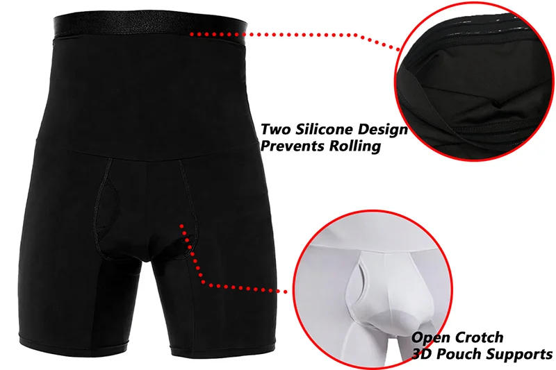 Description Picture 6 of itemMen High Waist Shorts Slimming Body Shaper Tummy Control Shapewear Fitness Compression Underwear Boxer Shaper Panties